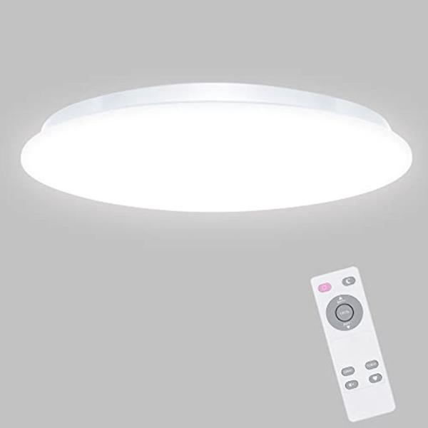 aurogeek LEDシーリングライト 薄型 調光タイプ 天井照明 ~6畳 昼白色 2600lm ...