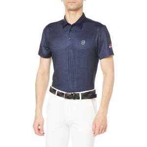 アドミラル ゴルフ ゴルフシャツ メトロプリント 半袖シャツ ADMA222 メンズ ネイビー LL｜10001
