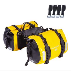 WILD HEART 防水 バッグ オートバイ サドルバッグ 40 L （20L*2）タンク バッグ モーター サイド バッグ (黄色)｜10001