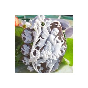 特大 シェルカメオ 手彫り 60×79mm ジュエリールース df451