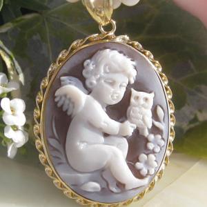 【新品未使用】K18 シェルカメオ ペンダントトップ CAMEO（カメオ） Pasquare Esposito作 シェル K18 ペンダント トップ