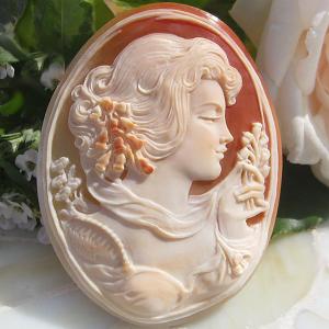 CAMEO（カメオ） 希少作品 Pietro Simonelli作 シェルカメオ K18
