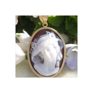 CAMEO Pasquare Esposito作 シェルカメオ K18ペンダント トップ 