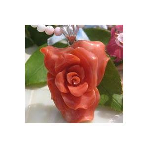 CAMEO カメオペンダント/天然赤珊瑚SILVERペンダントトップ【胸に咲く 