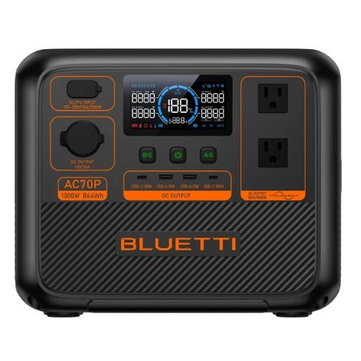 BLUETTI AC70P 小型ポータブル電源 | 防災推奨・車中泊・キャンプ  送料サービス