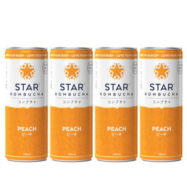 送料無料 スターコンブチャ ピーチ(発酵飲料)[250ml×4本]STAR KOMBUCHA PEA...