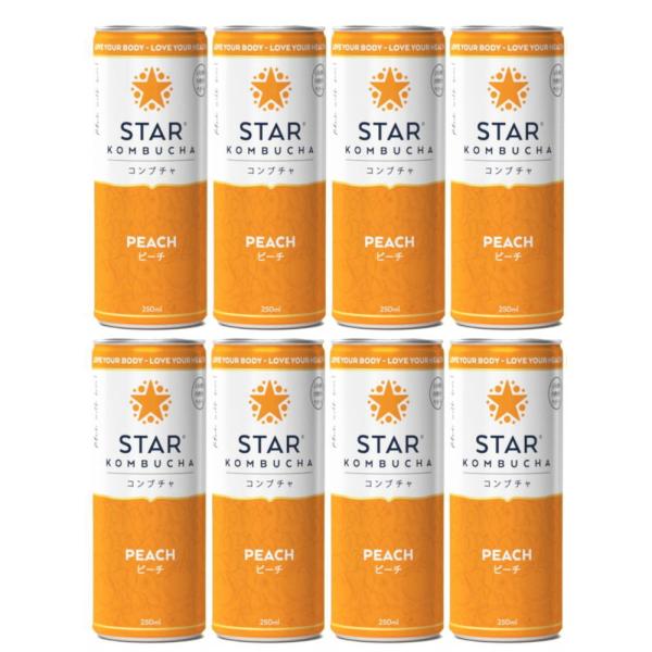 送料無料 スターコンブチャ ピーチ(発酵飲料)[250ml×8本]STAR KOMBUCHA PEA...