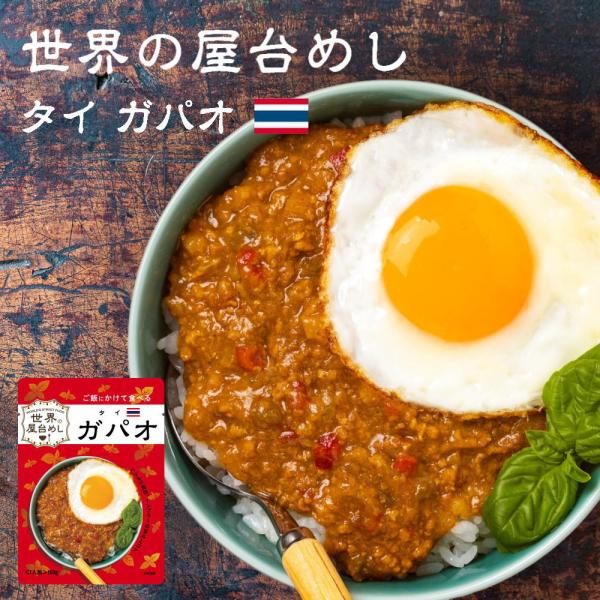 世界の屋台めし ガパオ(160g)(タイの屋台飯)レトルト ホーリーバジル ナンプラー 手軽 簡単 ...