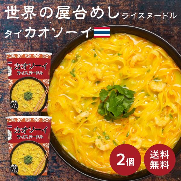 世界の屋台めし カオソーイヌードル ×2個[熱湯4分] （タイの屋台飯）インスタントラーメン 即席麺...