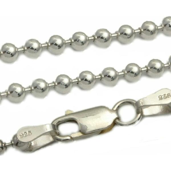 シルバー925 ボールチェーン シルバーネックレス メンズ 50cm 3mm シンプル かっこいい ...