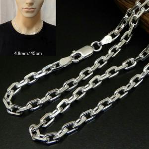 チェーン ネックレス メンズ シルバー925 太い 4.5mm45cm アンカー