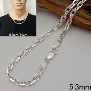 シルバー925 ネックレスチェーン 幅5.3mm 長さ50cm シルバーチェーン 925 ネックレスチェーンのみ あずき 小豆 50cm