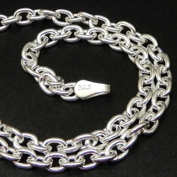 ネックレス メンズ シルバー925 3.5mm 80cm あずきネックレス シルバーネックレス メン...