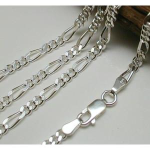 ネックレス メンズ シルバー925 フィガロ チェーン 55cm 5.1mm