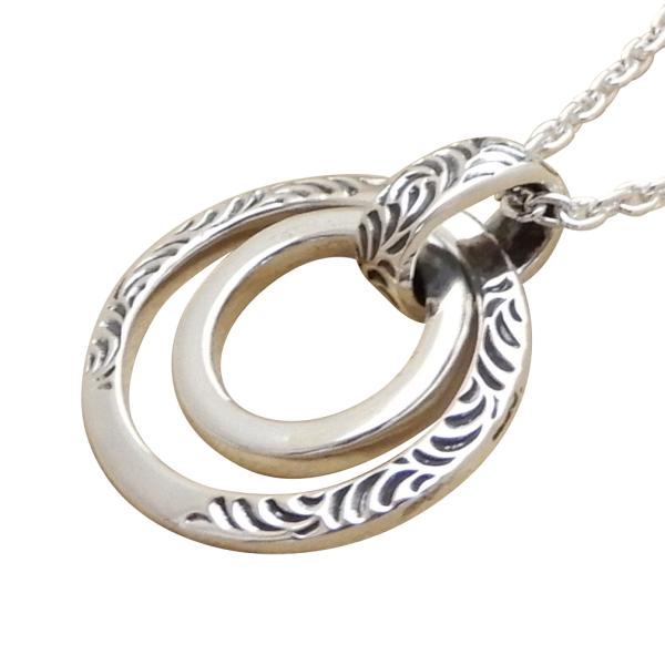 ネックレス メンズ シルバー925 絶対かっこいい ダブル サークル リング ネックレス シルバーネ...