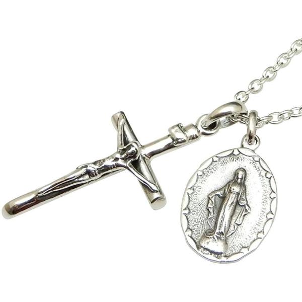 クロス ネックレス メンズ シルバー925 十字架ネックレス シルバーネックレス メンズ ロザリオ ...