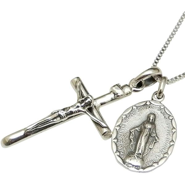 クロス ネックレス メンズ シルバー925 十字架ネックレス シルバーネックレス メンズ ロザリオ ...