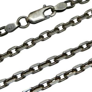 シルバー925 燻し加工チェーン　メンズ　ネックレス　45cm シルバー925 燻し仕上げ あずきチェーン ネックレス 幅5mm 45cm