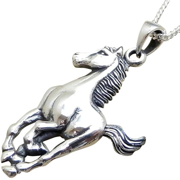 ネックレス メンズ シルバー925 馬 HORSE シルバーネックレス メンズネックレス ペンダント...