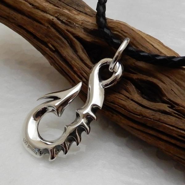 ネックレス メンズ シルバー925 釣り針 ネックレス フィッシュフック シルバーネックレス メンズ...