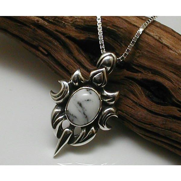 激渋ホワイトターコイズネックレスベネチアンチェーン付きPG132vtシルバー925