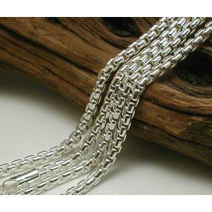 極太 ネックレス メンズ シルバー925 角甲丸 チェーン 60cm 4mm