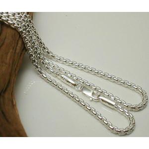 極太 ネックレス メンズ シルバー925 角甲丸 チェーン 55cm 4mm