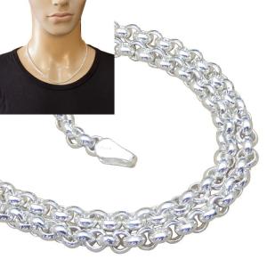 シルバー925 50cm 5mm 極太　ロールチェーン　ネックレス　燻し ネックレス メンズ シルバー925 ロールチェーン 50cm4.5mm シルバー
