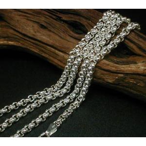ネックレス メンズ シルバー925 ロールチェーン 60cm4.5mm シルバー