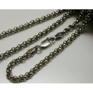 存在感抜群 ネックレス メンズ シルバー925 角甲丸 チェーン 45cm3mm