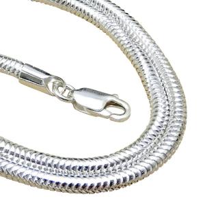 太い ネックレス メンズ シルバー925 スネークチェーン 40cm3.4mm 蛇革