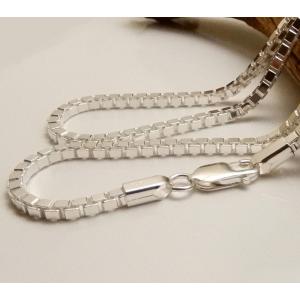 ネックレス メンズ 3.0mm 45cm ベネチアンチェーン シルバーネックレス