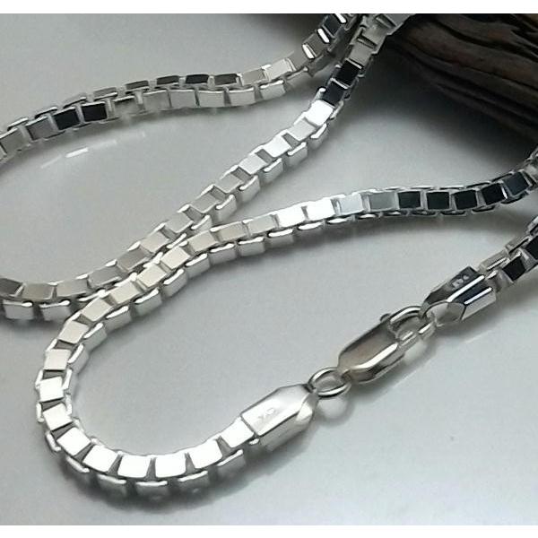 ネックレス メンズ シルバー925 極太 4.0mm 50cm 44g ベネチアンチェーン シルバー...