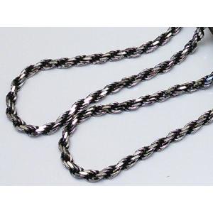 ビンテージ　　シルバー　ネックレス　SILVER　ブラックダイヤ　燻し 燻し加工 55cm 3.8mm チェーン ネックレス メンズ シルバー925 ロープ