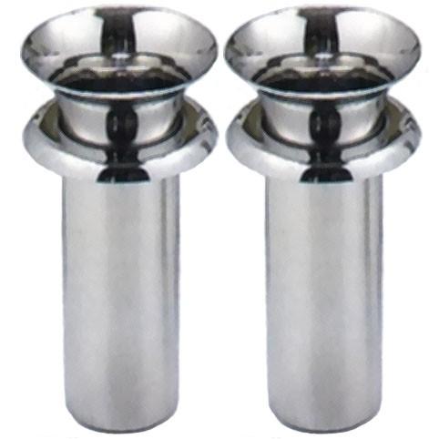 中入れツバ付ステンレス花立（仕切付） 49mm S