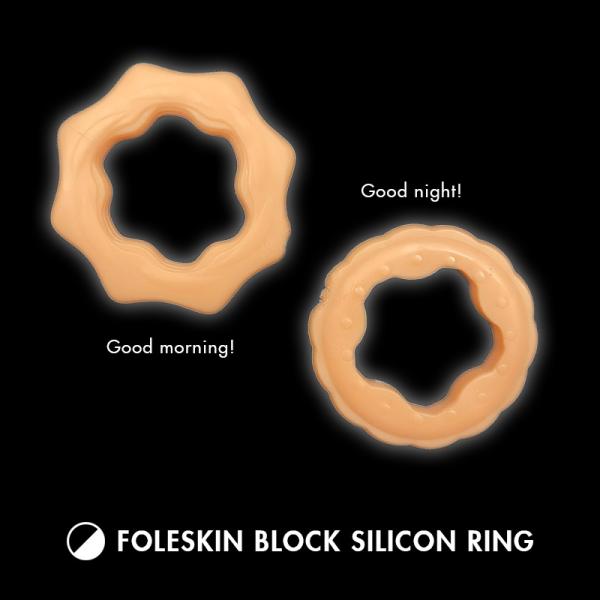 DAY&amp;NIGHT フォレスキンブロック シリコンリング 朝用夜用セット 383 メンズアクセサリー