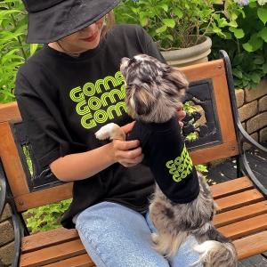 ネオン ペアTシャツ 中型犬XXL-3XLサイズペアルック ペットとお揃い Tシャツ 犬 服 名前入り 名入れ 送料無料｜104-tenfour