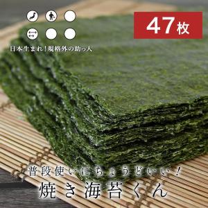 ※倉庫 焼き海苔 47枚 チャック付き 普段使いにちょうどいい 焼き海苔くん 規格外の助っ人 のり 全型 瀬戸内海産 全形 お弁当 恵方巻 TSG メール便A