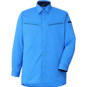 ミドリ安全 男女共用 ハーネス対応 長袖シャツ ＶＥＳ２５９３ 上 ブルー ３Ｌの商品画像
