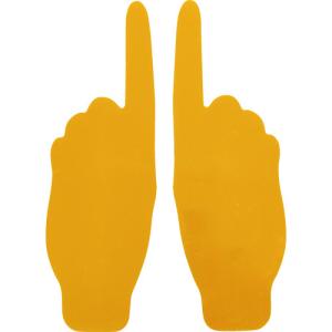 ＴＲＵＳＣＯ 耐久フロアサイン手型 黄 ２枚 （１シート）の商品画像