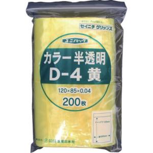 セイニチ 「ユニパック」 Ｄ−４ 黄 １２０×８５×０．０４ ２００枚入の商品画像