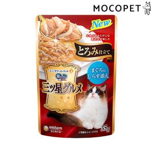 [銀のスプーン] 三ツ星グルメ パウチ とろみ仕立て まぐろにしらす添え 35g / 猫用 ウエットフード 半生 4520699667521 #w-161506｜1096dog