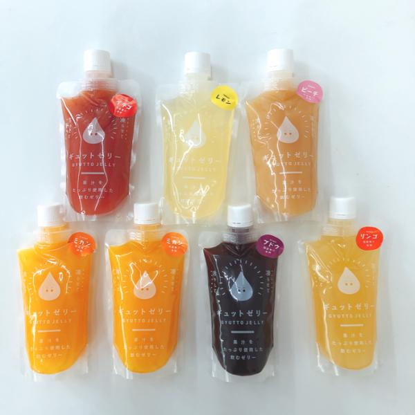 飲むゼリーGYUTTO 7個セット(みかん2個、りんご、ぶどう、いちご、ピーチ、レモン各1個)  詰...