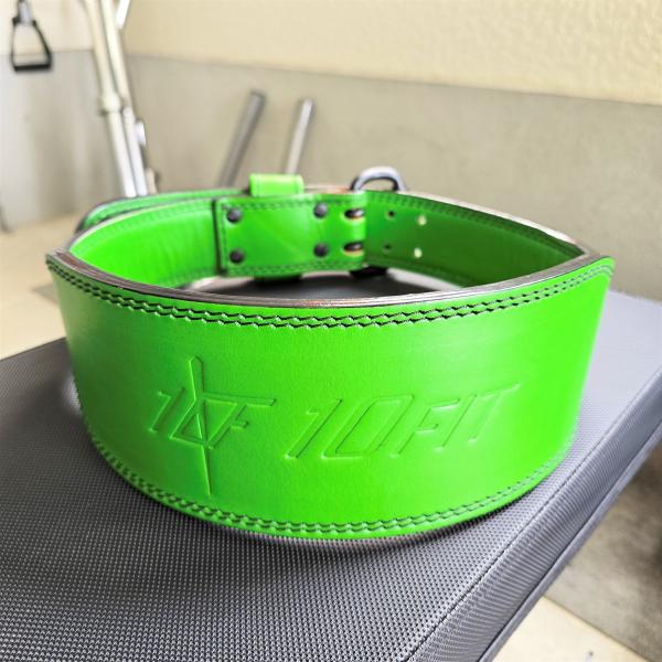 トレーニングベルト パワーベルト リフティングベルト レザー 緑色　グリーン 筋トレ 10FIT T...