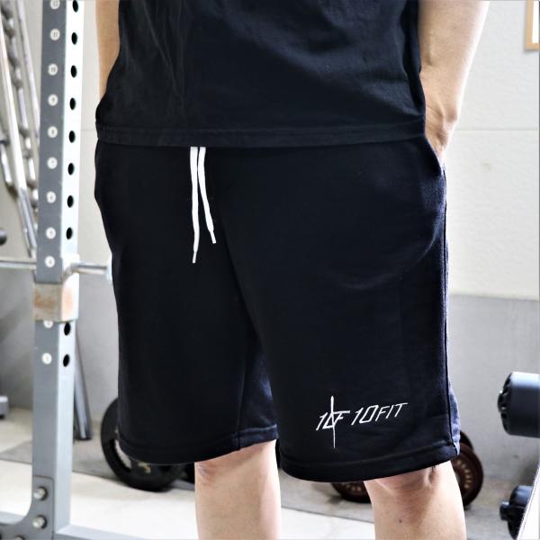 ハーフパンツ メンズ ジム スポーツ トレーニング 筋トレ 黒 TE-12 10FIT