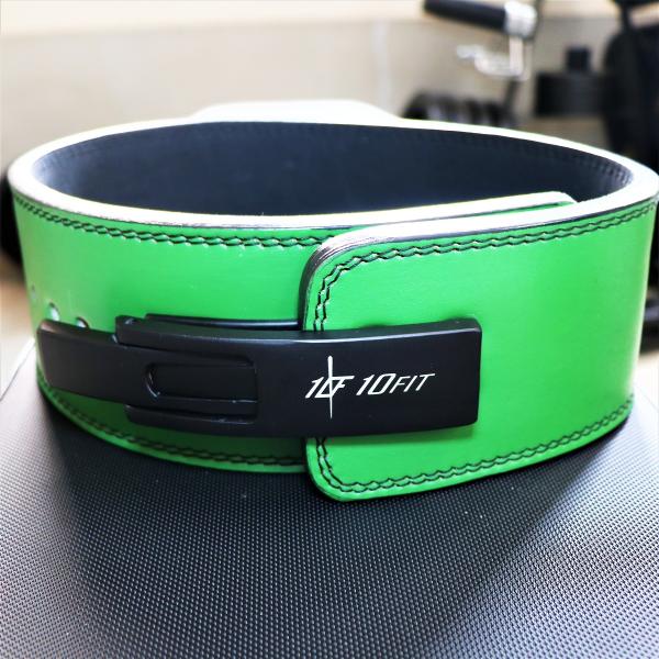 レバーアクションベルト パワーベルト リフティングベルト 緑 筋トレ 10FIT TE-85
