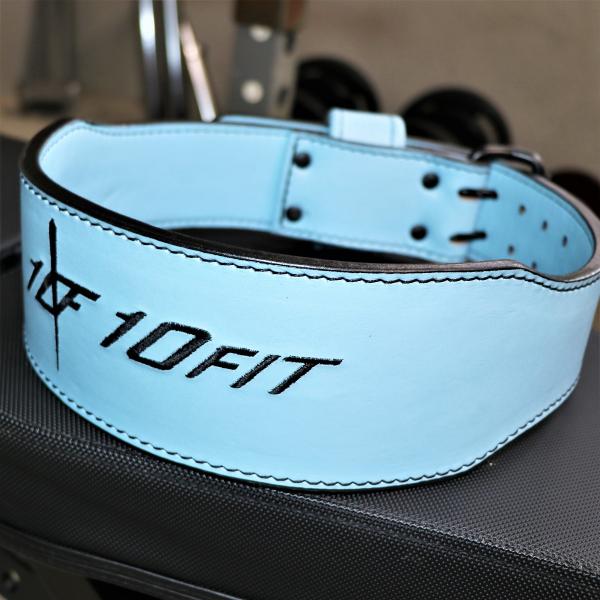 トレーニングベルト パワーベルト リフティングベルト レザー パウダーブルー 筋トレ 10FIT T...