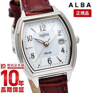 セイコー アルバ 腕時計 ソーラー レディース SEIKO ALBA AHJD413 白 赤 革ベルト   (入荷後、3営業日以内に発送)｜10keiya