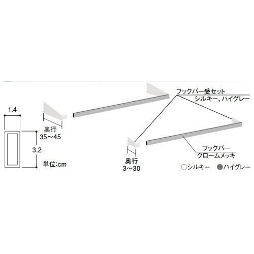ULフックバーセット(W90×D3）　中日販売　システム什器　ゴンドラ