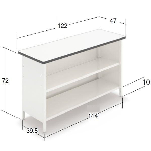 CH包装台(W122×D47×H72)　中日販売　レジ　チェッカー台　包装台